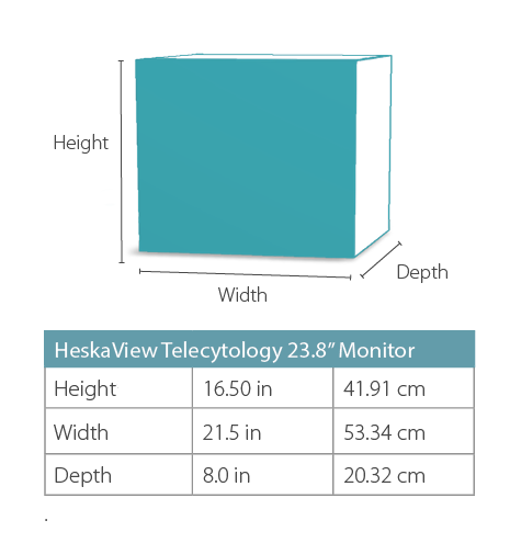 HeskaView Monitor Dimensions